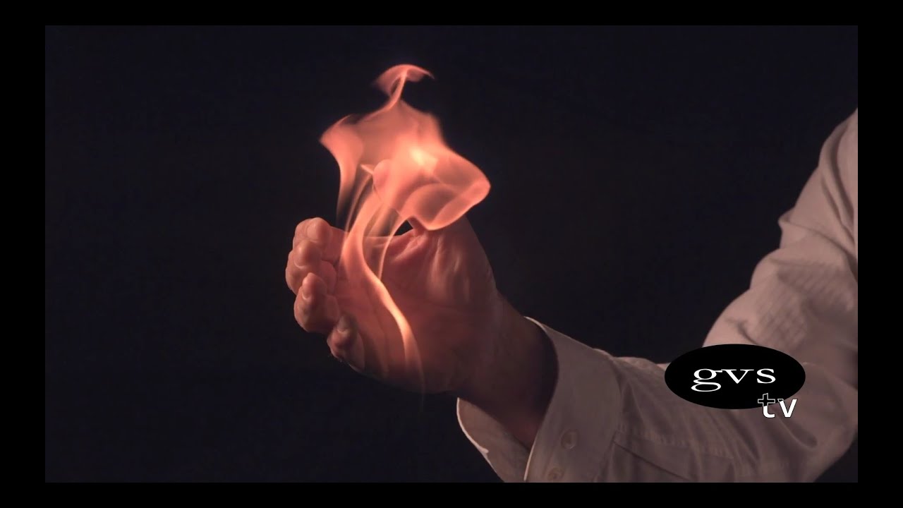 A hand erupts into flames in slow motion - GVS9000 VTR 1000fps capture for GVStv