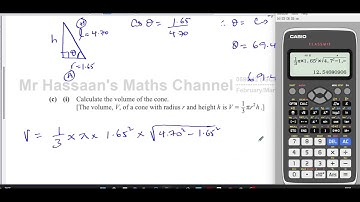 0580/42/F/M/20, (IGCSE), Paper 42, Q4, Mensuration, Volume & Surface Area of Cones & Spheres