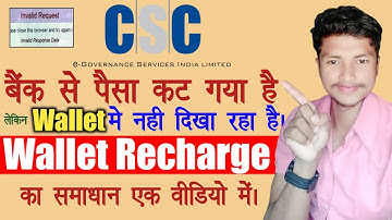 CSC Wallet Me Balance Show Nhi Ker rha Hai | CSC Wallet Invalid | Csc Wallet Me Balance Add Problem