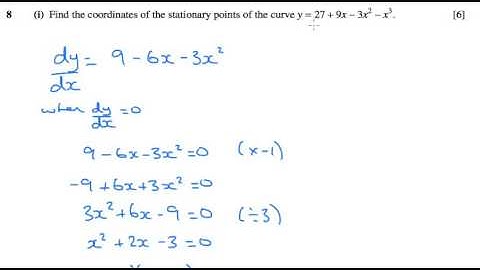AS Pure Maths - Differentiation OCR C1 January 2007 q8i