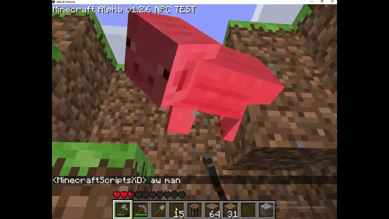 Minecraft alpha 1.2.6 npc test pt 3