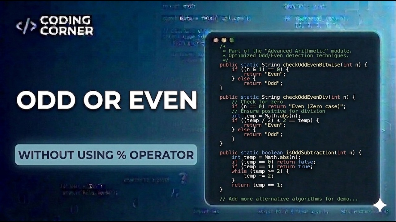 Odd or Even Without Using % Operator in Java | Beginner-Friendly Logic ...
