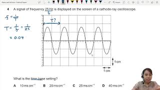 MJ21 P11 Q4 CRO Timebase Setting | May/June 2021 | CAIE A level 9702 Physics