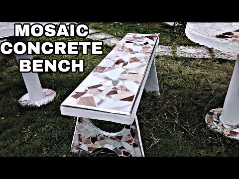 How to make a Mosaic Bench Project with Cement DIY