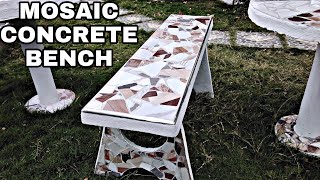 How to make a Mosaic Bench Project with Cement DIY