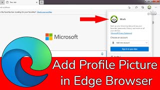 how to add profile picture in edge browser?