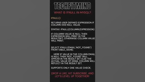IFNULL() Fuction #shortsvideo #shortvideo #mysql #mysqltutorials