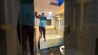Bathroom partition sliding door  #shorts #Glass #bathroomdesign #partition  #slidingdoors #