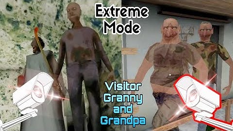 Using security cameras in The Twins Extreme Mode with visitor Granny and Grandpa