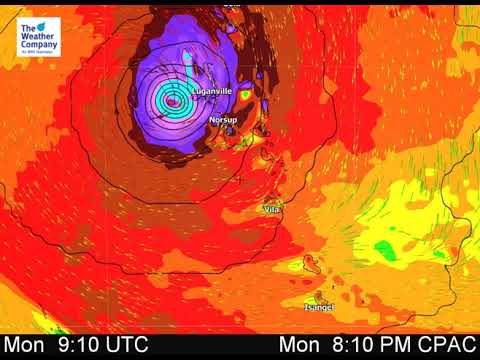 Vanuatu - Wind Animation for Severe Cyclone Harold