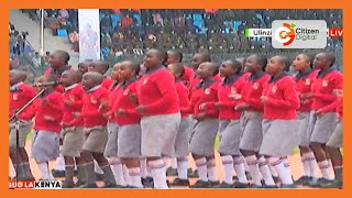 Moi Forces Academy pupils bid farewell to President Kenyatta in song and dance