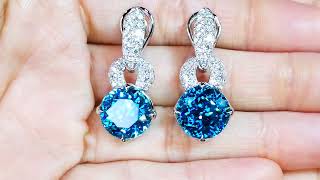 Blue Zircon Earrings at 24.75 carats by Kat Florence KF09224 Blue Zircon Earrings at 24.75 carats by Kat Florence KF09224