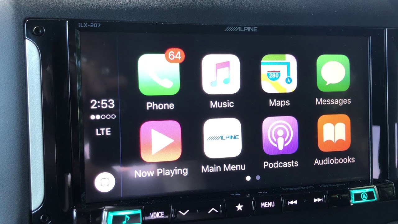 ALPINE I207-WRA Apple CarPlay in a Jeep Wrangler - YouTube