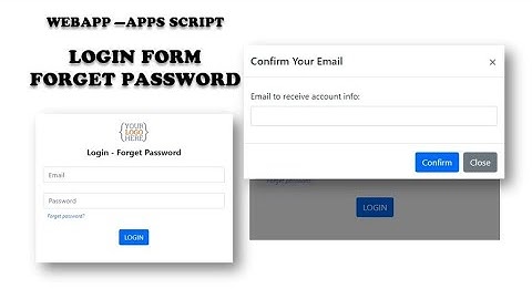 Apps Script - Login Form "Forget Password" (No Ad Break)