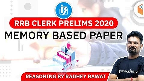8:30 PM - IBPS RRB Clerk 2020 (Pre) | Reasoning by Radhey Rawat | Memory Based Paper