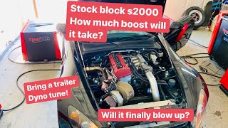 700hp or blow up trying! S2000 stock block brought a trailer full send dyno tune