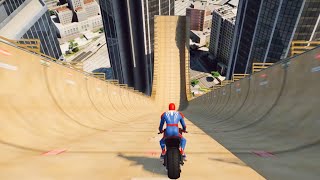 Gta 5 Spiderman Super Fast Motorcycle Fails/Ragdolls (Euphoria Physics, Jumps, Funny Moments)