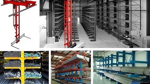 Overhead Stacker Crane Stores Long Goods-Rods-Tubes-Bars-Profiles-Extrusions On Cantilever Racks