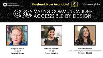 IPR Webinar: Making Communications Accessible by Design