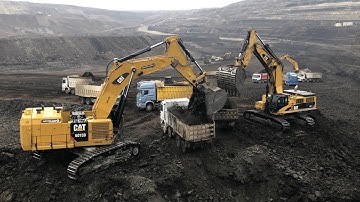 Caterpillar 6015B & 385C Excavators Loading Trucks With 2 Passes-Sotiriadis/Labrianidis Mining Works