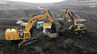 Caterpillar 6015B & 385C Excavators Loading Trucks With 2 Passes-Sotiriadis/Labrianidis Mining Works