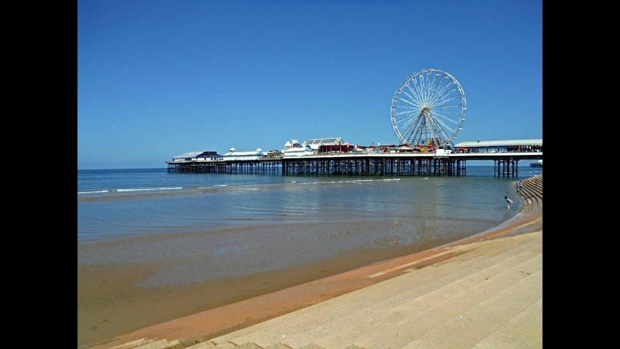 Central Pier, Blackpool filmed from the promenade, June 2016