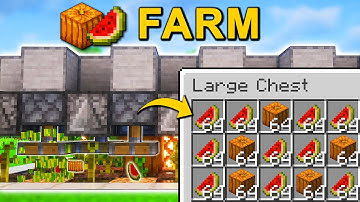 Java & Bedrock Automatic Pumpkin/Melon Farm in Minecraft 1.21.8 (Tutorial)