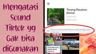 CARA MENGATASI SOUND TIKTOK YG GAK BISA DIGUNAKAN / SUARA TDK DILISENSIKAN UNTUK PENGGUNA KOMERSIAL