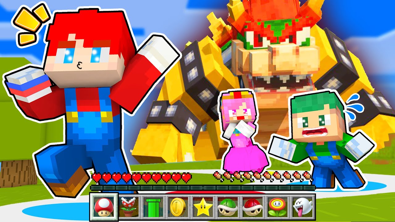 マリオのアイテムを使って超怖いクッパを倒すマインクラフト！🍄🔫『ザ