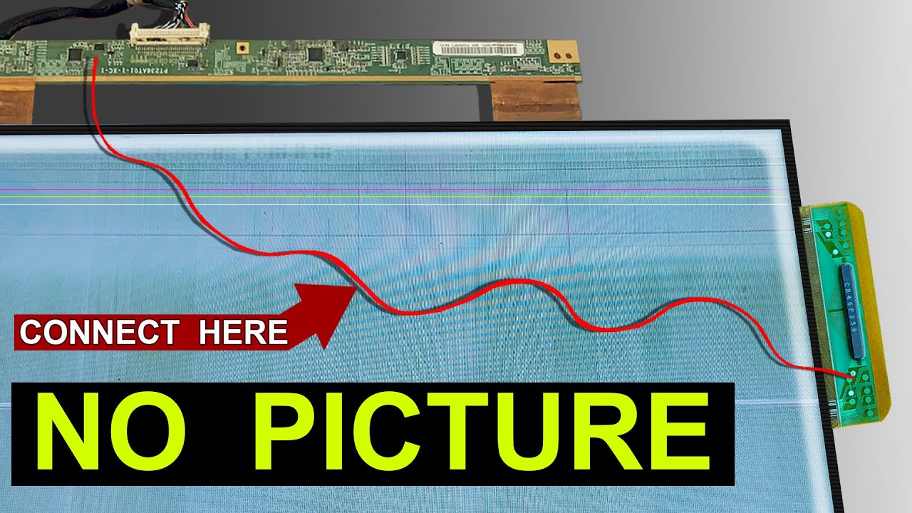 LED TV Panel Repair No Picture No Graphics Bypass connection method