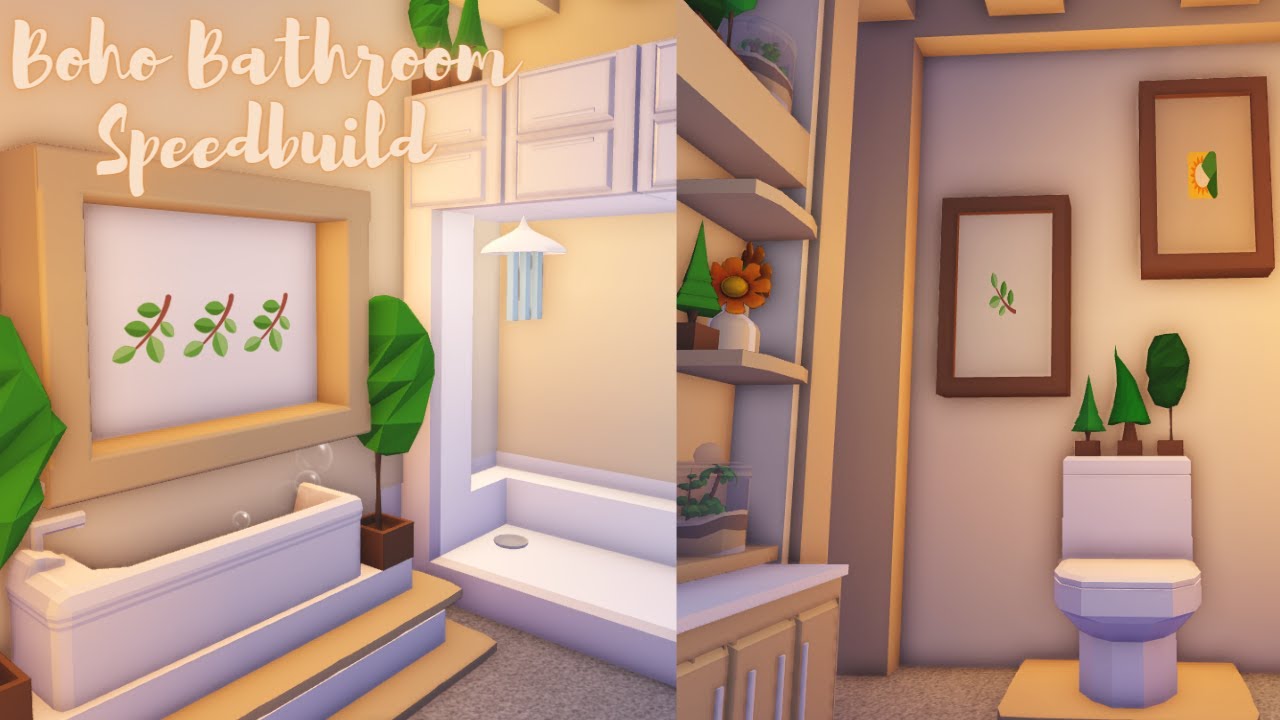 Boho Bathroom Speedbuild 🌿 Roblox Adopt Me - YouTube