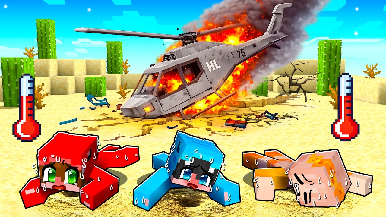 Sobrevivimos al Accidente de HELICÓPTERO en el Desierto en Minecraft...