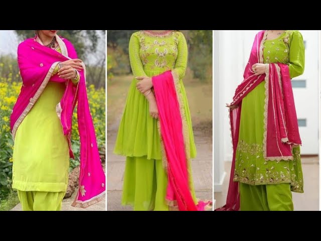 Women Cotton Unstitched Suit Dress Material with bottom wear and Dupatta | Parrot  Green Colour |