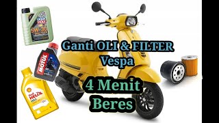 Cara Ganti Oli Vespa Matic S 125 Sprint Primavera VESMET matik Iget 3v lx 3ie piaggio 150