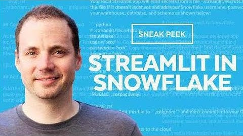 Streamlit In Snowflake - Sneak Peek | Demo