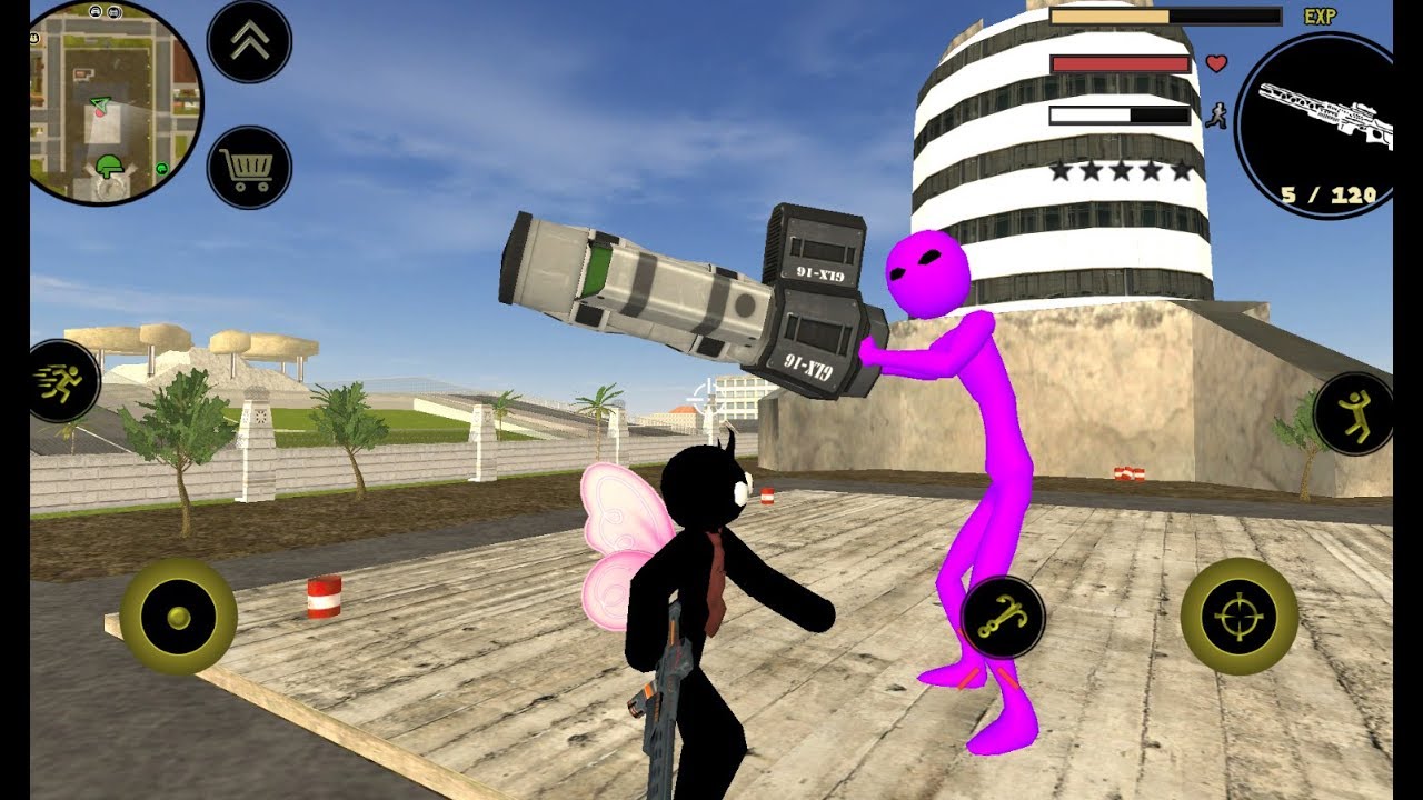 Stickman Rope Hero Naxeex BOSS update EZ kill Android gameplay HD