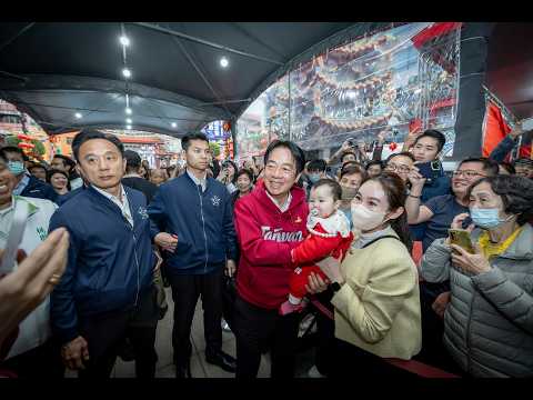 youtube影片:總統走訪桃竹苗廟宇發放福袋　盼以經濟發展為基礎強化國防安全與人民福祉