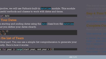 Create a List of Years Between Two Dates in Python