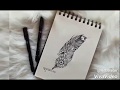 رسم ريشة الماندالا | feather drawing | mandala