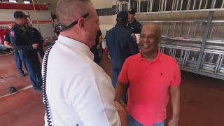 Arlington apartment fire survivor meets his heroes
