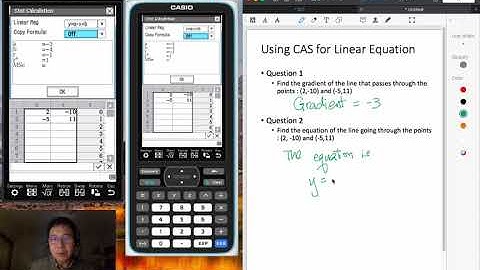 Using Casio Classpad CAS (Picture Plot) to find gradient of line or equation of line