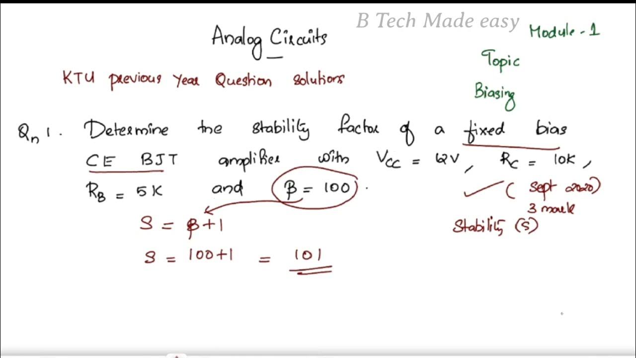 Ktu previous year analog circuits module 1 biasing part 1 youtube