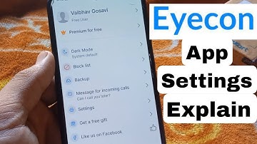 Eyecon App Settings setup