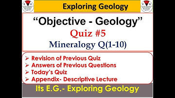 Objective Geology Quiz #5 Crystallography (Q 1-10) useful for IESO/CSIRNET/GATEGG/IITJAM/UPSC