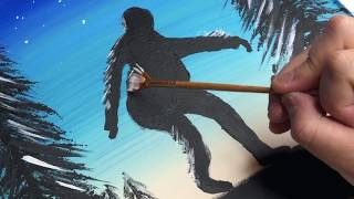 Bigfoot Easy & Simple Acrylic Painting Step by Step For Beginners Satisfying