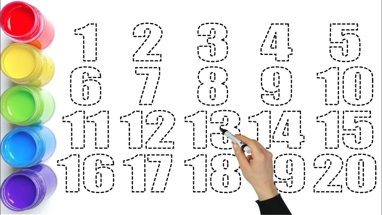 1-20 для детей // Простое рисование и живопись для начинающих // 123 //