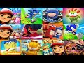 SUBWAY SURFERS VS Oddbods Turbo Run Sonic Dash Miraculous Ladybug  SpongeBob: Sponge on  Run Om Nom