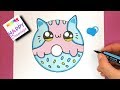 Drawing + Painting : How to Draw a Super CUTE Baby KITTEN DONUT - EASY DRAWING