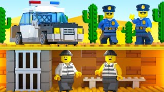 LEGO Prison Break in Desert  Secret Escape Tunnel