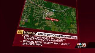 Woman shot, crashes into apartment in Winston-Salem